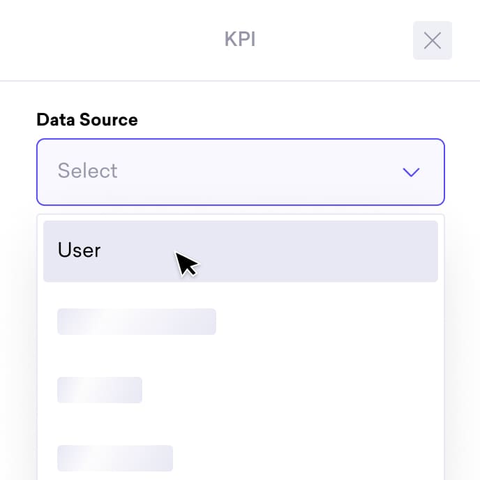 Selecting data source for a widget