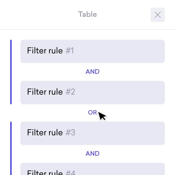 Setting up filters